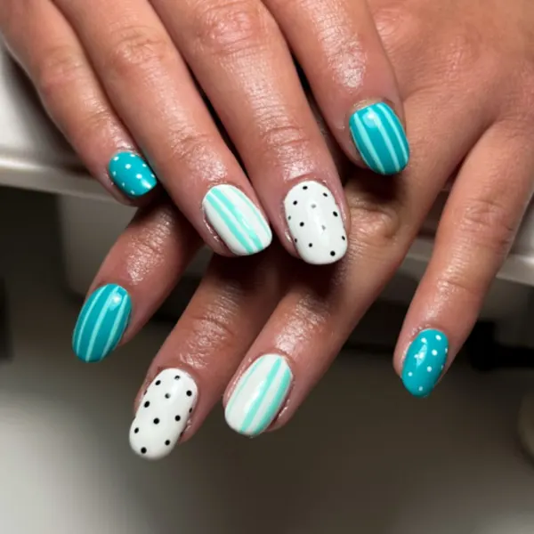 Polka-dot nail art