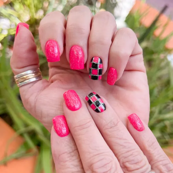 Pink nail art